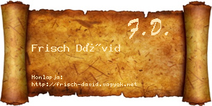 Frisch Dávid névjegykártya